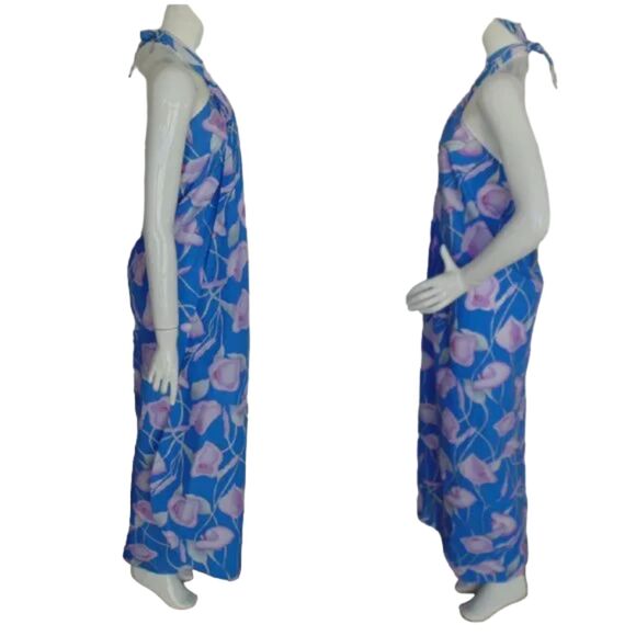 new Vintage HILO HATTIE True Wrap/Sarong/Pareo, OS, Blue Floral, Maxi Dress - Picture 6 of 16
